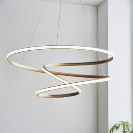 Salina Large Metal Pendant Ceiling Light In Gold