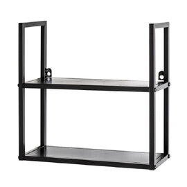 Salinas Steel Wall Shelving Unit With 2 Shelves In Black