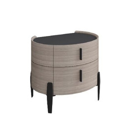 Salinas Wooden Bedside Cabinet With 2 Drawers In Beige