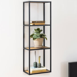 Salvo Wooden Wall Shelf With 3 Shelves In Matt Wild Oak