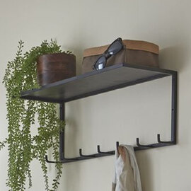 Sandy Steel Coat Rack With 7 Hooks In Black
