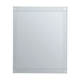 Sanford Square Wall Mirror With Linear Detail