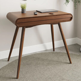Sanford Wooden Laptop Desk With 1 Drawer In Walnut