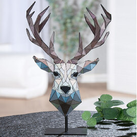 Sanger Metal Deer Sculpture In Multicolour