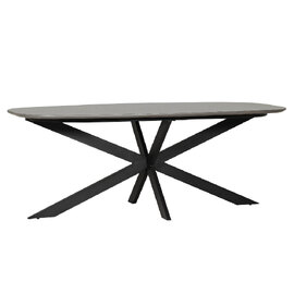 Santiago Wooden Small Oval Dining Table In Smoke