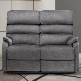 Sanur Fabric Electric Recliner 2 Seater Sofa In Grey
