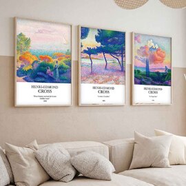 Sapphira Wooden 20x30cm Impressionist Art Frame Set of 3 in Multicolour
