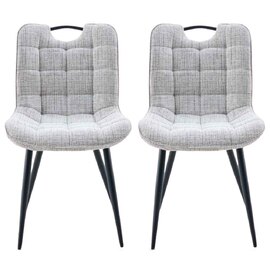 Sarlix Biscuit Fabric Dining Chairs in Pair