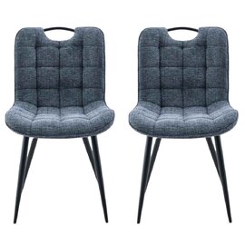 Sarlix Navy Fabric Dining Chairs in Pair