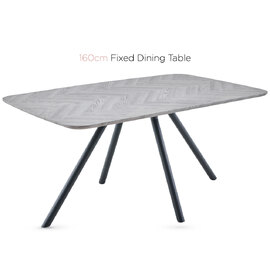 Sarlix Rectangular Wooden Dining Table in Grey