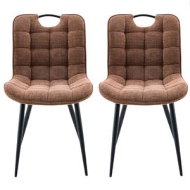 Sarlix Rust Fabric Dining Chairs in Pair