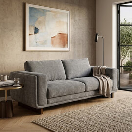 Sarlune Fabric 2 Seater Sofa in Grey