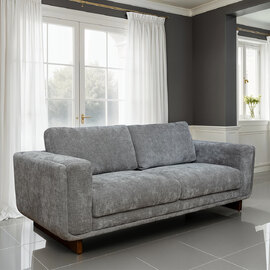 Sarlune Fabric 3 Seater Sofa in Grey