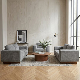 Sarlune Fabric Sofa Suite in Grey