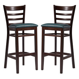 Sarnia Lascari Vintage Teal Faux Leather Bar Chairs In Pair