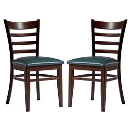 Sarnia Lascari Vintage Teal Faux Leather Dining Chairs In Pair