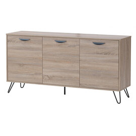 Sarva Wooden Sideboard With Black Metal Legs In Oak