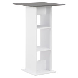 Sasha Square Wooden Bar Table In Anthracite Grey And White