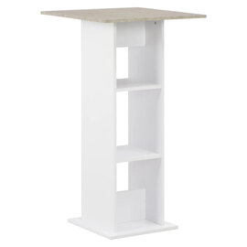 Sasha Square Wooden Bar Table In Concrete And White