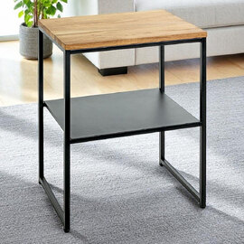 Saskatoon Wooden End Table With Undershelf In Oak