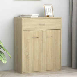 Sassy Wooden Sideboard With 2 Doors 1 Drawer In Sonoma Oak
