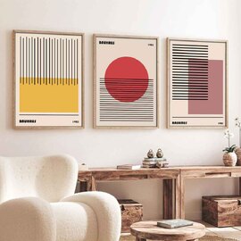 Satori Wooden 20x30cm Bauhaus Art of Frame Set of 3 in Multicolour