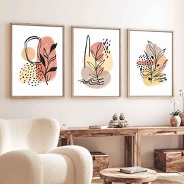 Satori Wooden 20x30cm Desert Bloom Art of Frame Set of 3 in Multicolour