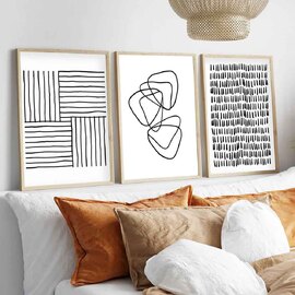Satori Wooden 20x30cm Ink Rhythm Art of Frame Set of 3 in Multicolour