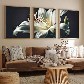 Satori Wooden 20x30cm Nocturnal Bloom Art of Frame Set of 3 in Multicolour