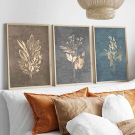 Satori Wooden 30x40cm Gilded Harvest Art of Frame Set of 3 in Multicolour
