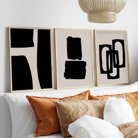 Satori Wooden 30x40cm Monolith Art of Frame Set of 3 in Multicolour