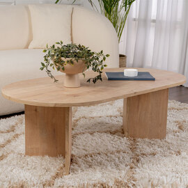 Savelio Oval Wooden Coffee Table in Sapphire Oak