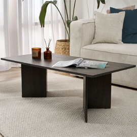 Savella Rectangular Wooden Coffee Table in Lumiere Black