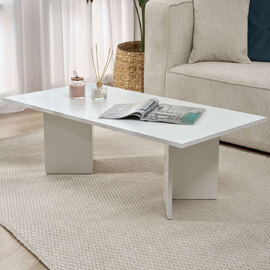 Savella Rectangular Wooden Coffee Table in White