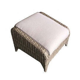 Savvy Rattan Garden Ottoman With Cushion In Natural