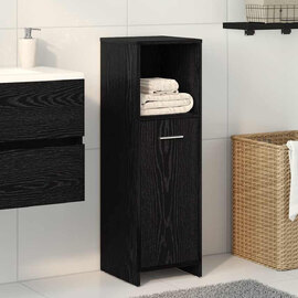 Sayreville Wooden Bathroom Cabinet With 1 Door - Black Oak