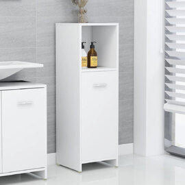 Sayreville Wooden Bathroom Cabinet With 1 Door - White