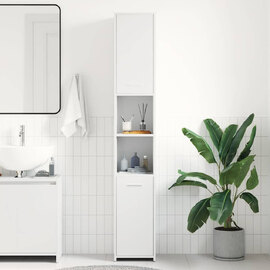 Sayreville Wooden Bathroom Cabinet With 2 Doors With Handle - White