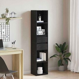Sayreville Wooden Bathroom Cabinet With 2 Drawers - Black Oak