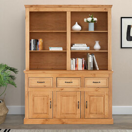 Sazelo Wooden Display Unit with 3 Doors in Stained Oak