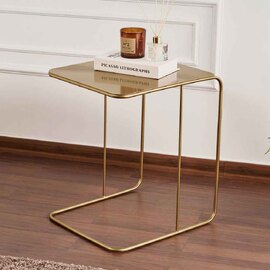 Saziro Metal Side Table in Gold