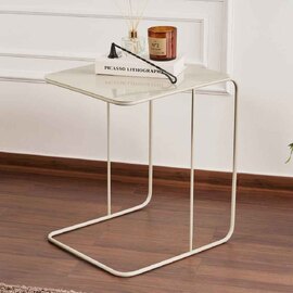 Saziro Metal Side Table in Taupe