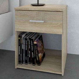 Scalia Wooden Bedside Cabinet With 1 Drawer In Oak