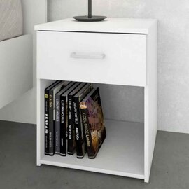 Scalia Wooden Bedside Cabinet With 1 Drawer In White