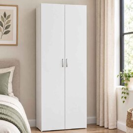 Scalia Wooden Wardrobe With 2 Doors In White