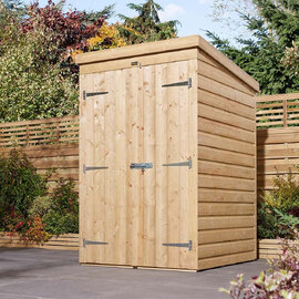 Schijndel Wooden Garden Pent Shed With 2 Doors In Natural