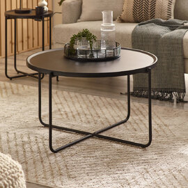 Schriever Wooden Coffee And Lamp Table Set - Black