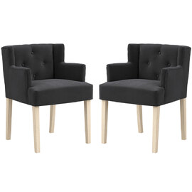 Seattle Anthracite Fabric Dining Chairs - Pair