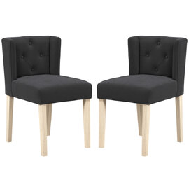 Seattle Anthracite Fabric Dining Chairs Without Arms - Pair