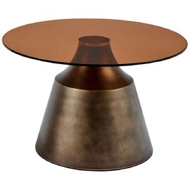 Seattle Large Tempered Glass Top Coffee Table - Brown